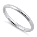 Sterling Silver Wedding Band Ring 2mm