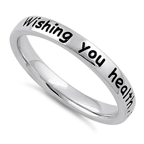 Sterling Silver "Wishing you health, happiness, success, & love" Ring