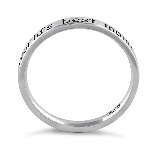 Sterling Silver "World's best mom!" Ring