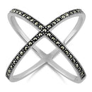 Sterling Silver X Marcasite Ring