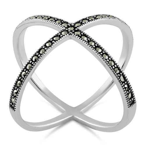 Sterling Silver X Marcasite Ring