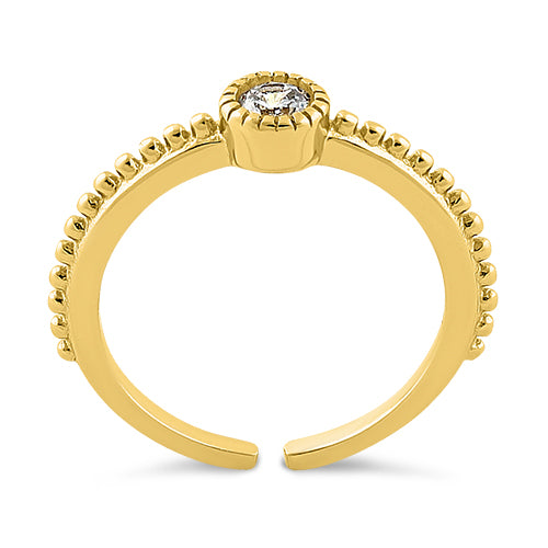 Sterling Silver Yellow Gold CZ Toe Ring