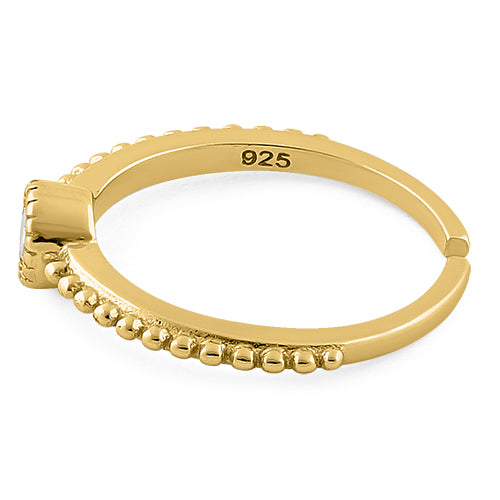 Sterling Silver Yellow Gold CZ Toe Ring