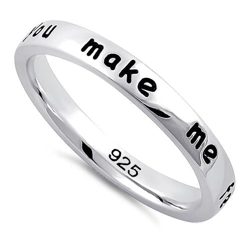 Sterling Silver "You make me feel like smiling!" Ring