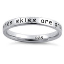 Sterling Silver "You Make Me Happy When Skies Are Grey" Ring