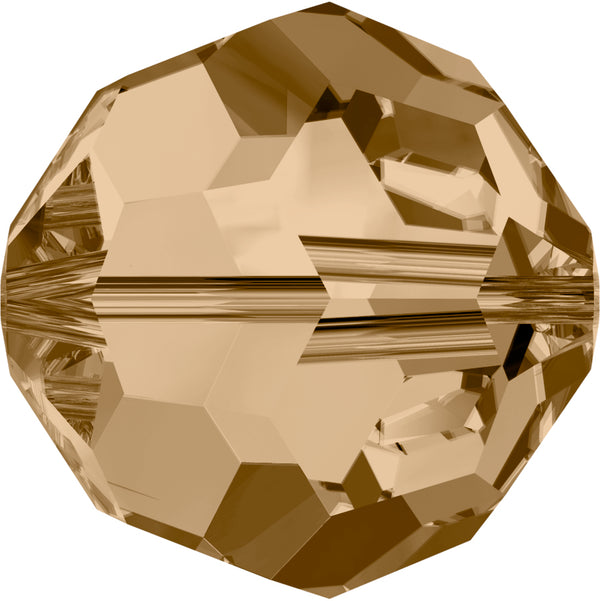 Swarovski Beads 5000 Round, 4MM, Crystal Golden Shadow - Pack of 15