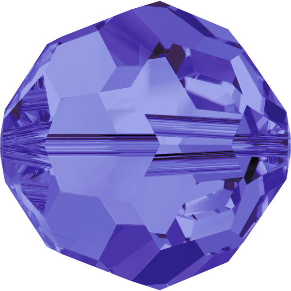 Swarovski Beads 5000 Round, 4MM, Tanzanite - Pack of 15