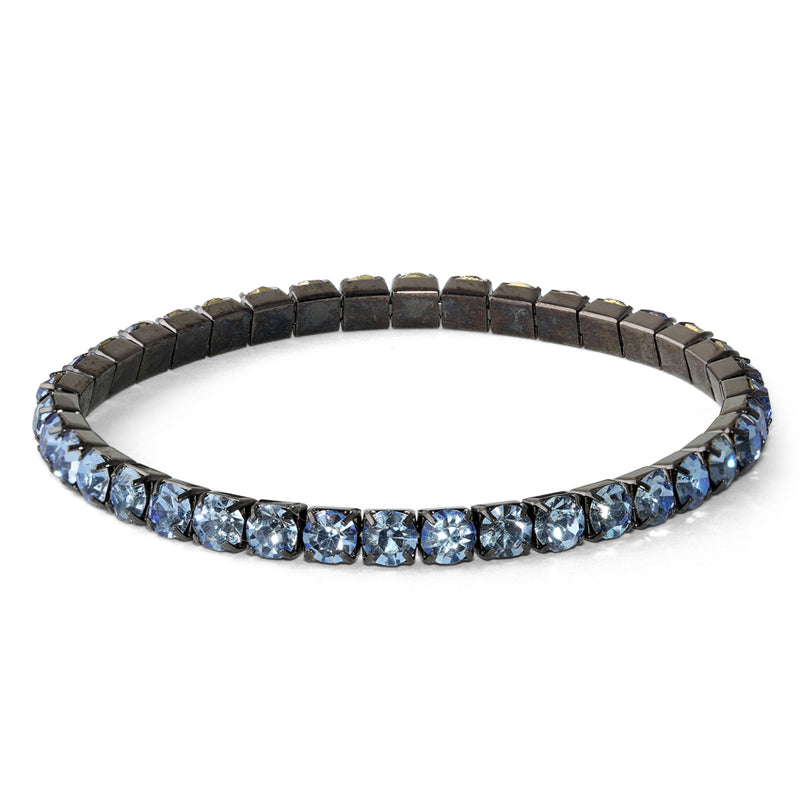 Tanzanite Glass Elastic Tennis Bracelet