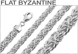 Sterling Silver Flat Byzantine Chains
