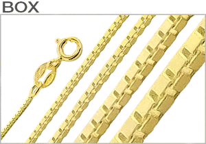 Sterling Silver Gold Plated Box Chains
