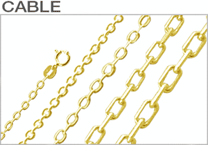 Sterling Silver Gold Plated Cable Chains
