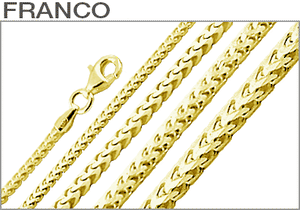 Sterling Silver Gold Plated Franco Chains