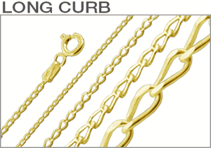 Sterling Silver Gold Plated Long Curb Chains