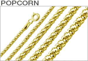 Sterling Silver Gold Plated Popcorn Chains