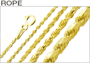 Sterling Silver Gold Plated Rope Chains