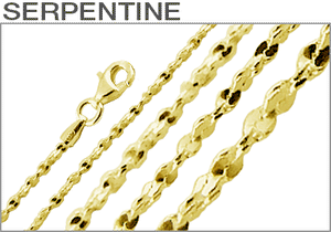 Sterling Silver Gold Plated Serpentine Chains