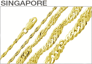 Sterling Silver Gold Plated Singapore Chains