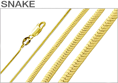 Sterling Silver Gold Plated Snake Chains