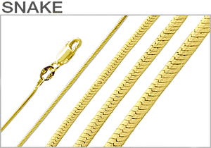 Sterling Silver Gold Plated Snake Chains