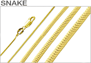 Sterling Silver Gold Plated Snake Chains