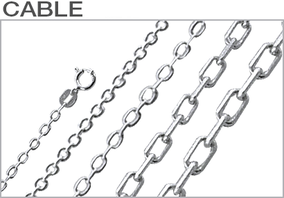 Sterling Silver Rhodium Plated Cable Chains