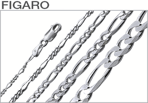 Sterling Silver Rhodium Plated Figaro Chains