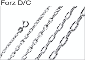 Sterling Silver Rhodium Plated Forz D/C Chains