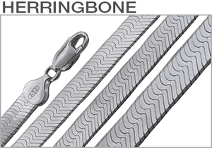 Sterling Silver Rhodium Plated Herringbone Chains