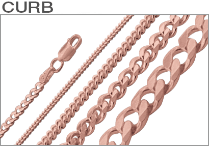 Sterling Silver Rose Gold Plated Curb Chains
