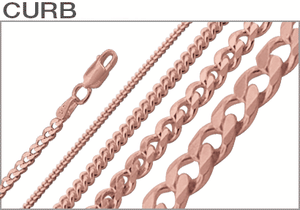 Sterling Silver Rose Gold Plated Curb Chains