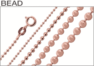 Sterling Silver Rose Gold Plated Bead Chains