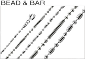 Sterling Silver Bead and Bar Chains