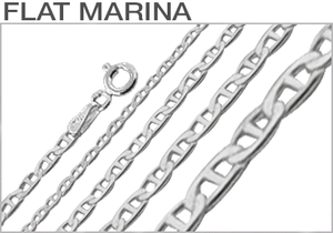Sterling Silver Flat Marina Chains