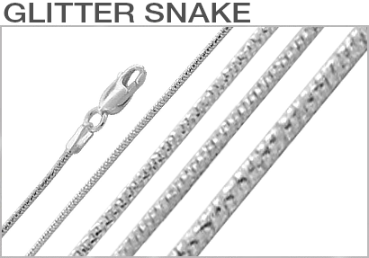 Sterling Silver Glitter Snake Chains