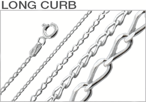 Sterling Silver Long Curb Chains