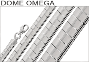 Sterling Silver Dome Omega Chains