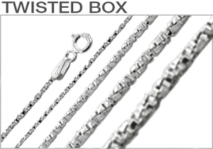 Sterling Silver Twisted Box Chains