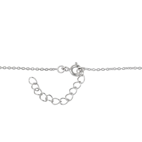 Sterling Silver Dog Bone Clear Heart CZ Necklace