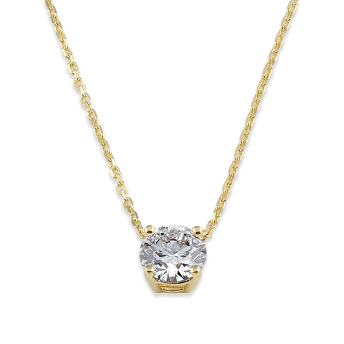 14K Gold 1 1/2 ct. Lab Grown Diamond Necklace