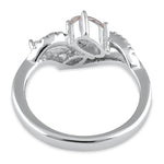 Sterling Silver Iridescent Rainbow Marquise CZ Ring