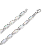 Sterling Silver White Lab Opal Bracelet