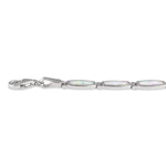 Sterling Silver White Lab Opal Bracelet