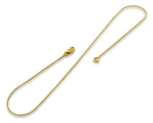 14K Gold Plated Box Brass Chain Necklace 1.0mm