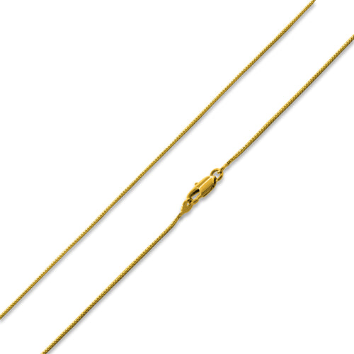 14K Gold Plated Box Brass Chain Necklace 1.0mm