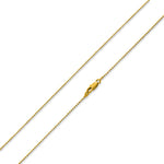 14K Gold Plated Bead Brass Chain Necklace 1.20mm