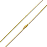 14K Gold Plated Box Brass Chain Necklace 1.2mm