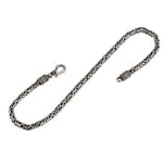 Sterling Silver 9" Round Byzantine Chain Necklace - 2.6MM