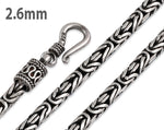 Sterling Silver Round Byzantine Chain Necklace - 2.6MM