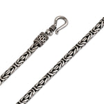 Sterling Silver 9" Round Byzantine Chain Necklace - 2.6MM