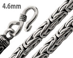 Sterling Silver Round Byzantine Chain Necklace - 4.6MM